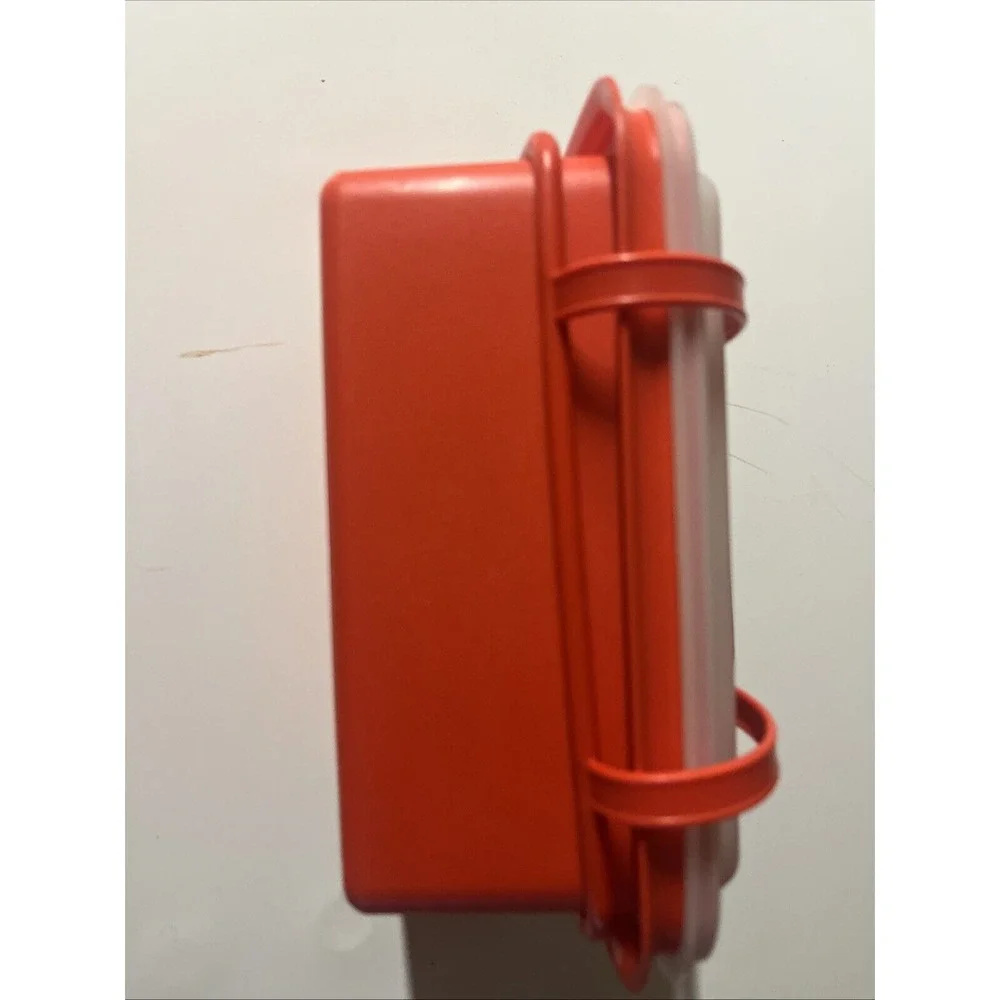 Vintage TUPPERWARE 1970s RED PACK N GO Lunch Box Container 8